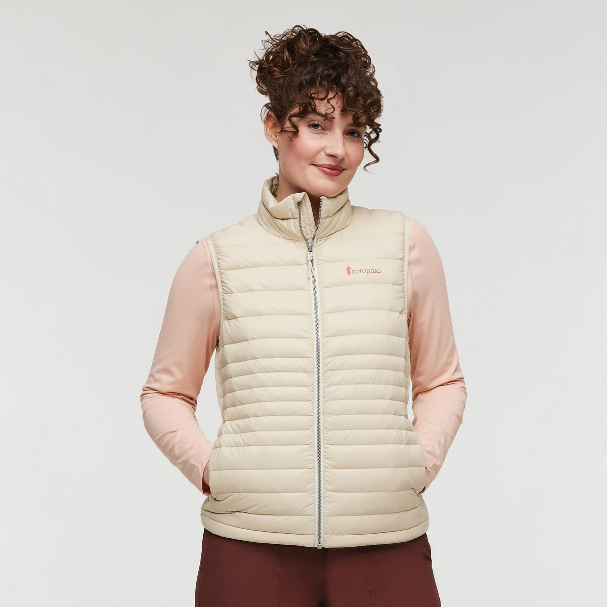 ◆UMBRO◆ Women's Cozy Crop Down Vest Ivory UP422CDVN3 UP422 Cityork Puffer Vest Women Stand Collar Zipper Cropped Vest